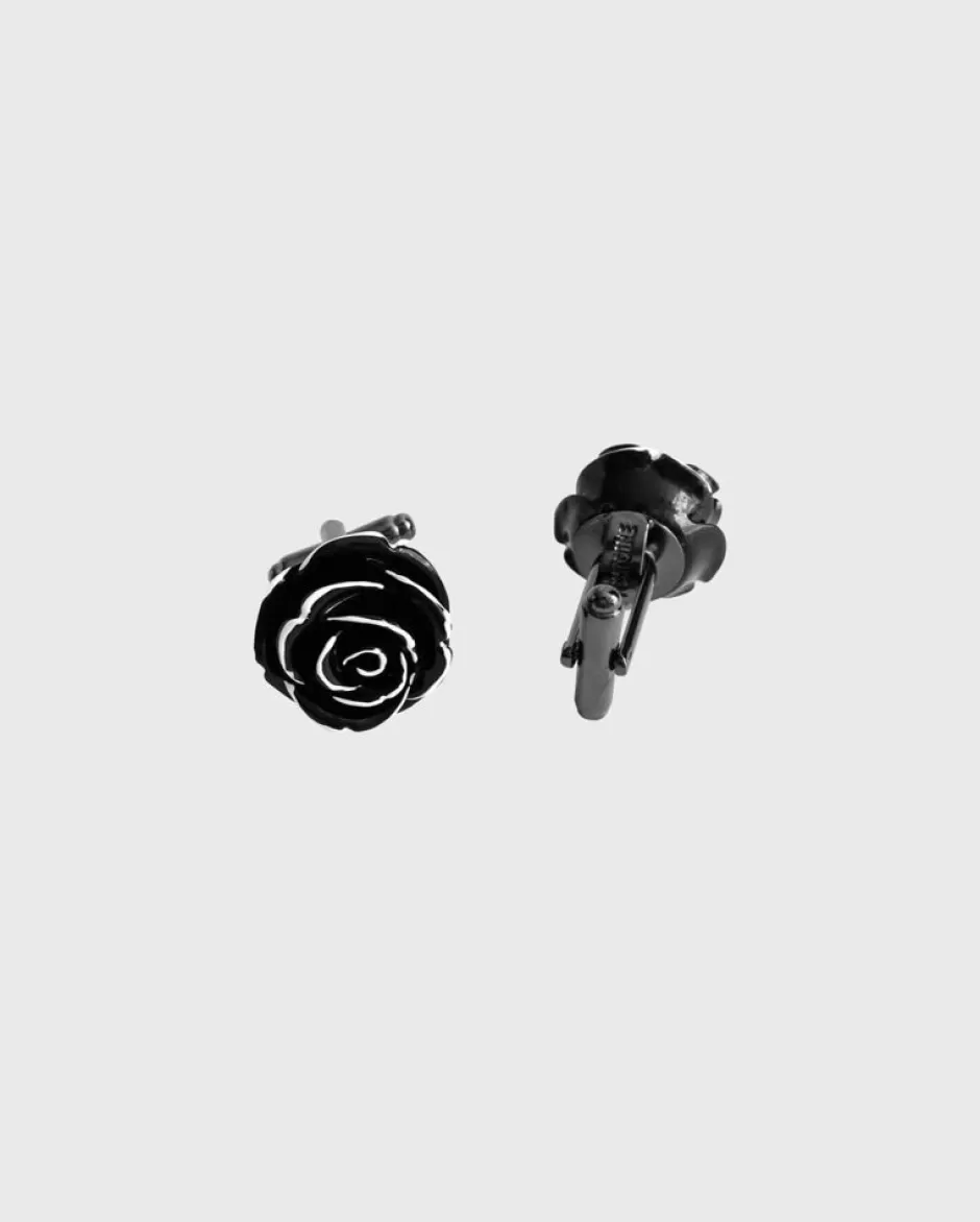 Anne Fontaine Cufflinks*Black Flower Cufflinks