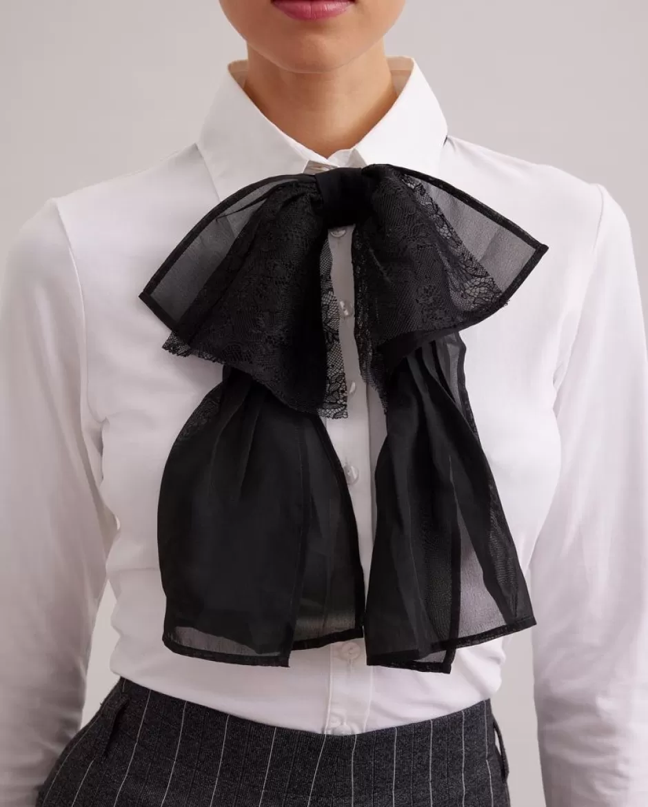 Anne Fontaine Collars*Bow-Shaped Tie Collar With Lace