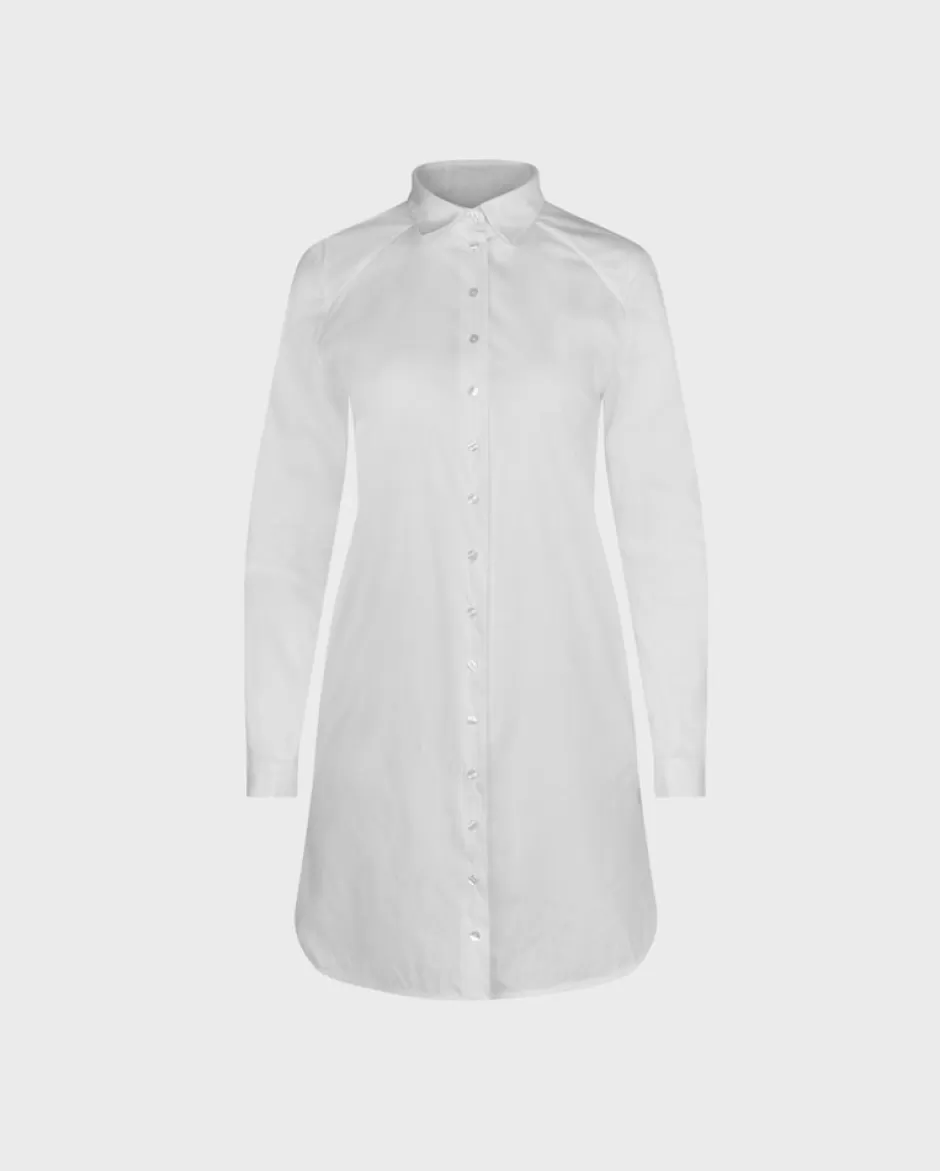 Anne Fontaine The White Shirt*Boyfriend Button-Down Collar Shirt With Side Slit White