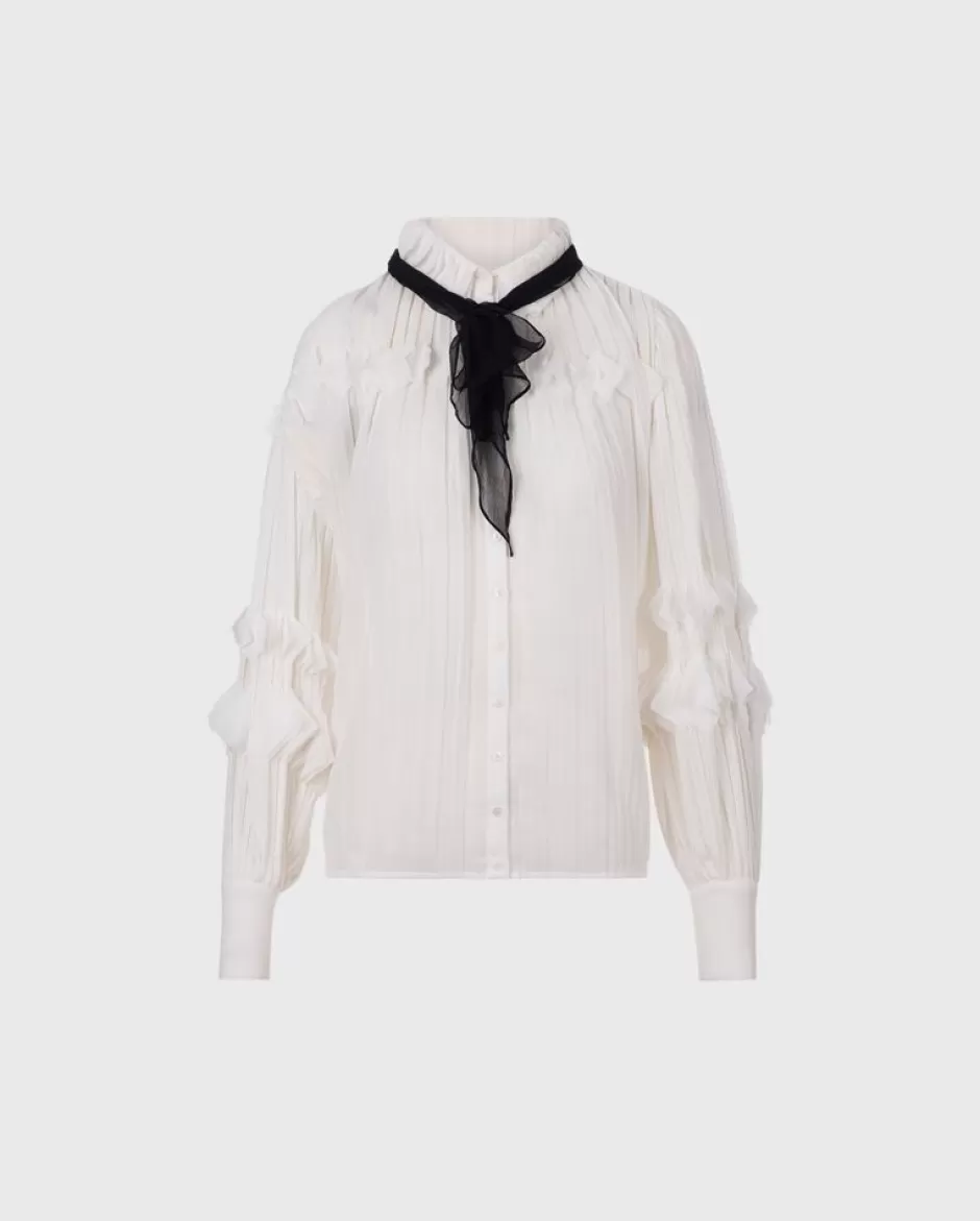 Anne Fontaine The White Shirt*Chiffon Shirt With A Removable Necktie White