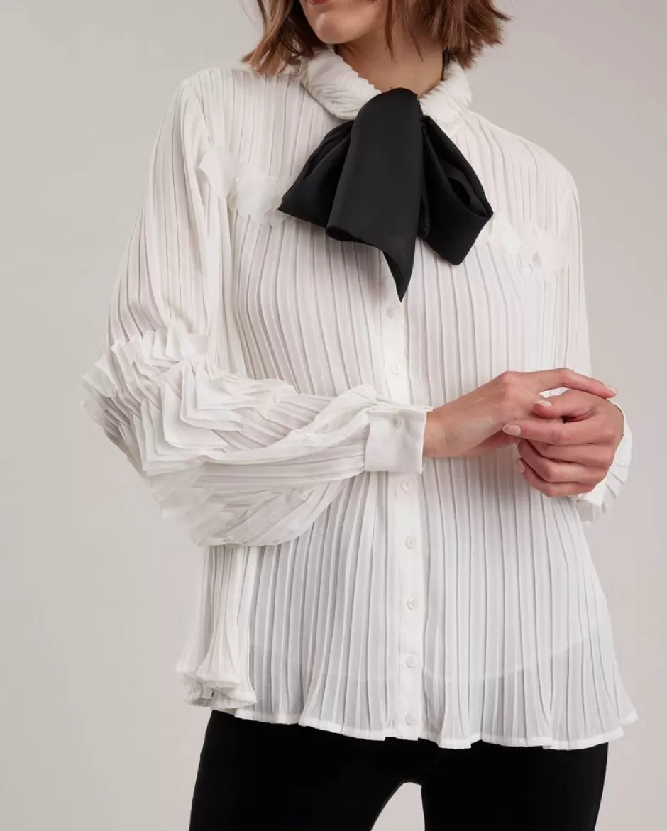 Anne Fontaine The White Shirt*Chiffon Shirt With A Removable Necktie White