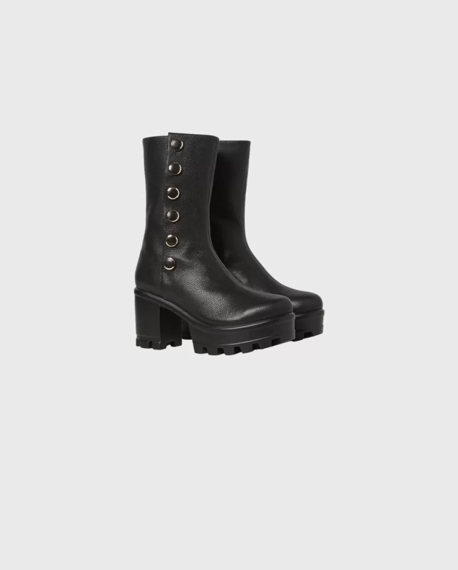 Anne Fontaine Boots*Chunky Rubber Boot With Tall Ankle Shaft Black