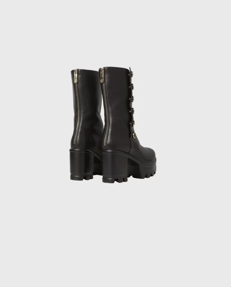 Anne Fontaine Boots*Chunky Rubber Boot With Tall Ankle Shaft Black