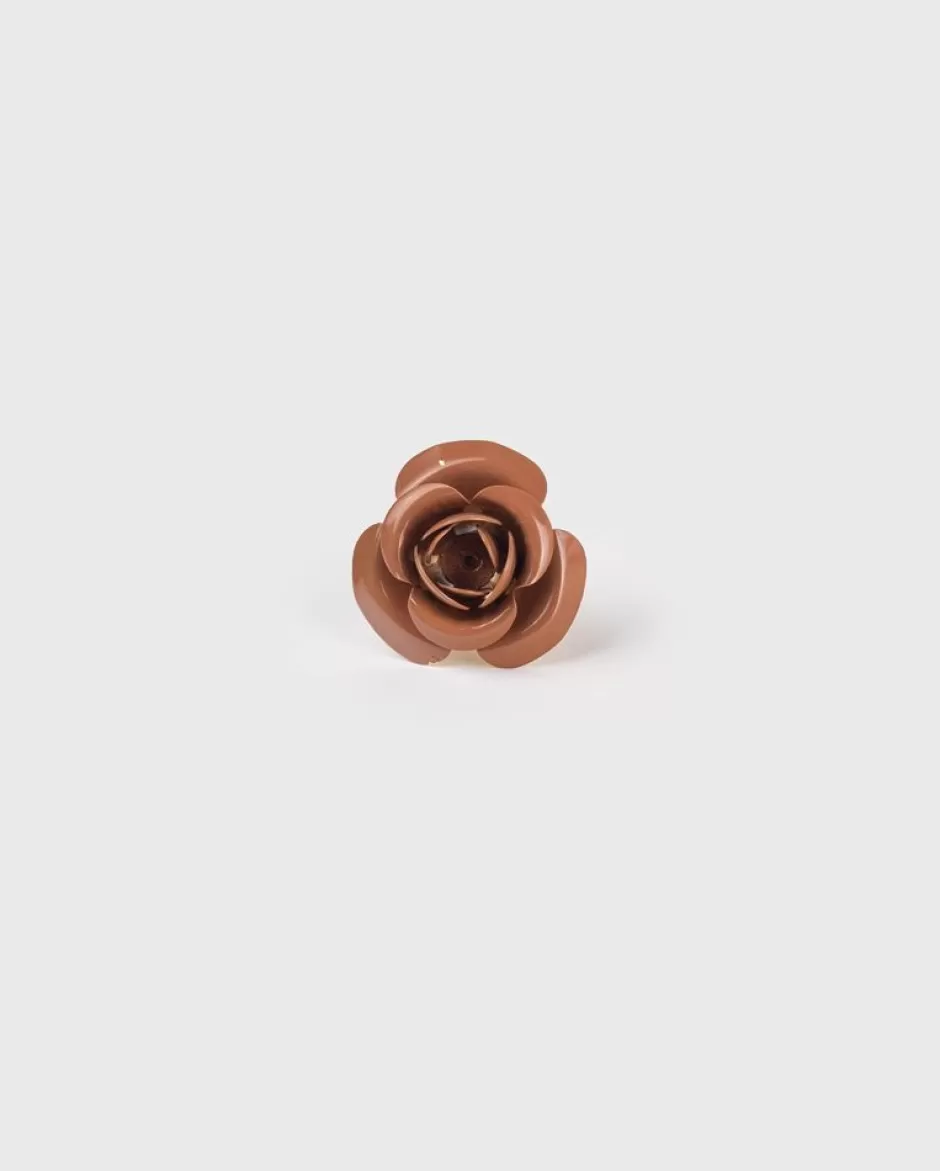 Anne Fontaine Cufflinks*Classic Flower Cufflink In Chocolate