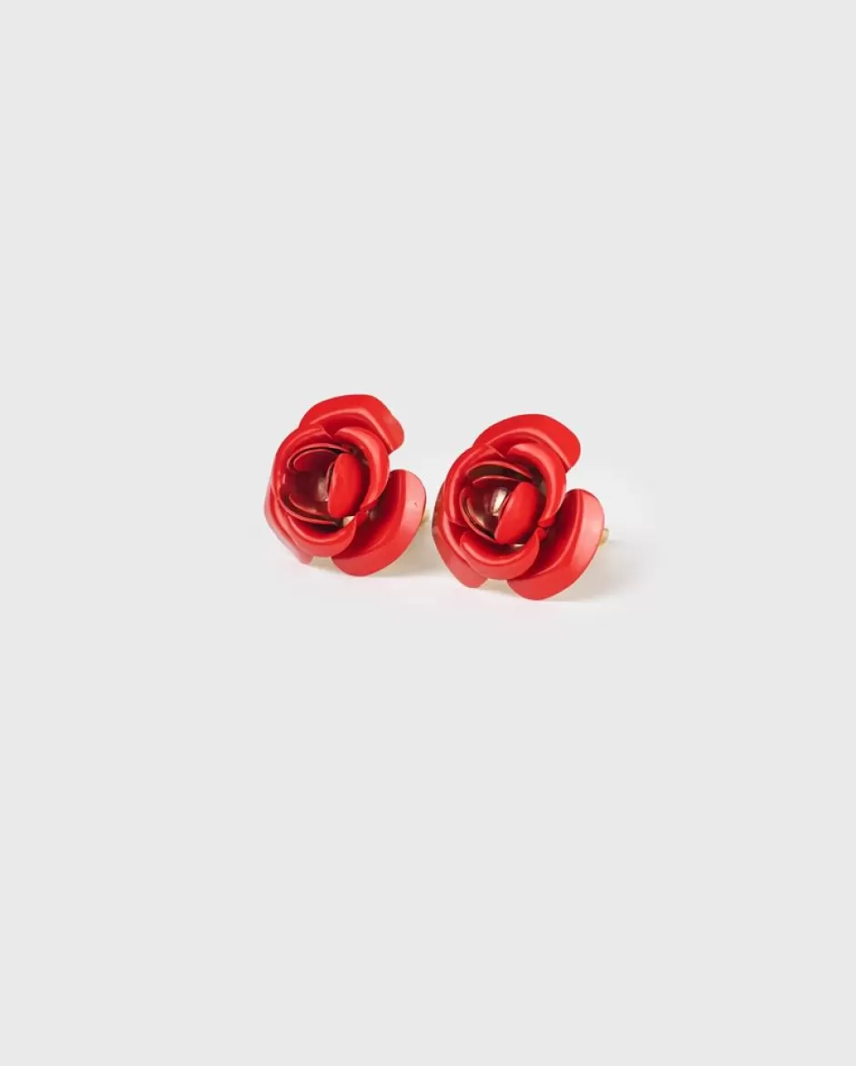 Anne Fontaine Cufflinks*Classic Flower Cufflink In Poppy Red