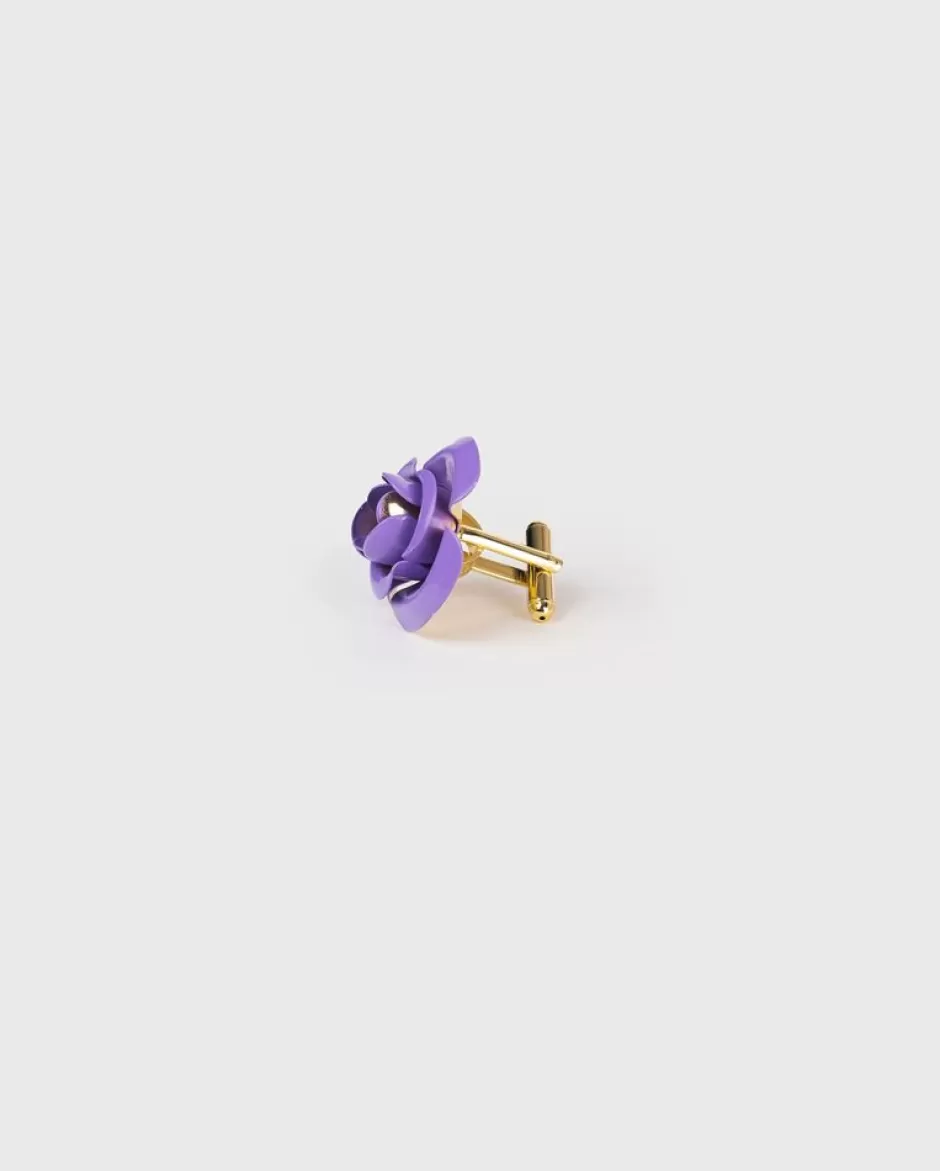 Anne Fontaine Cufflinks*Classic Flower Cufflink In Ultra Violet