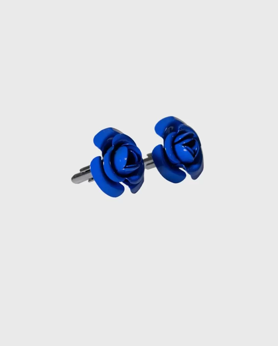 Anne Fontaine Cufflinks*Classic Flower Cufflink In Ultrablue