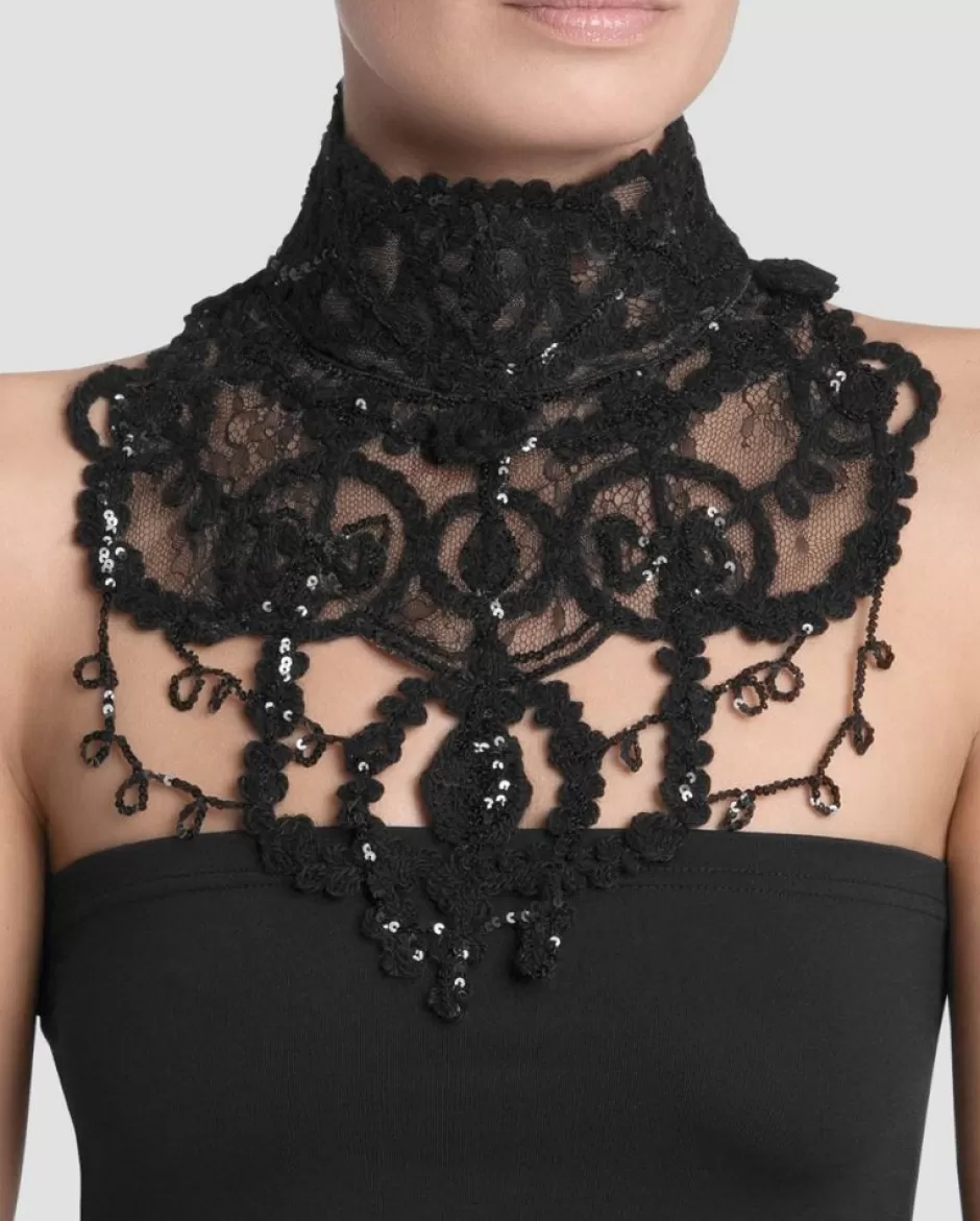 Anne Fontaine Collars*Embroidered Sequin Lace Collar