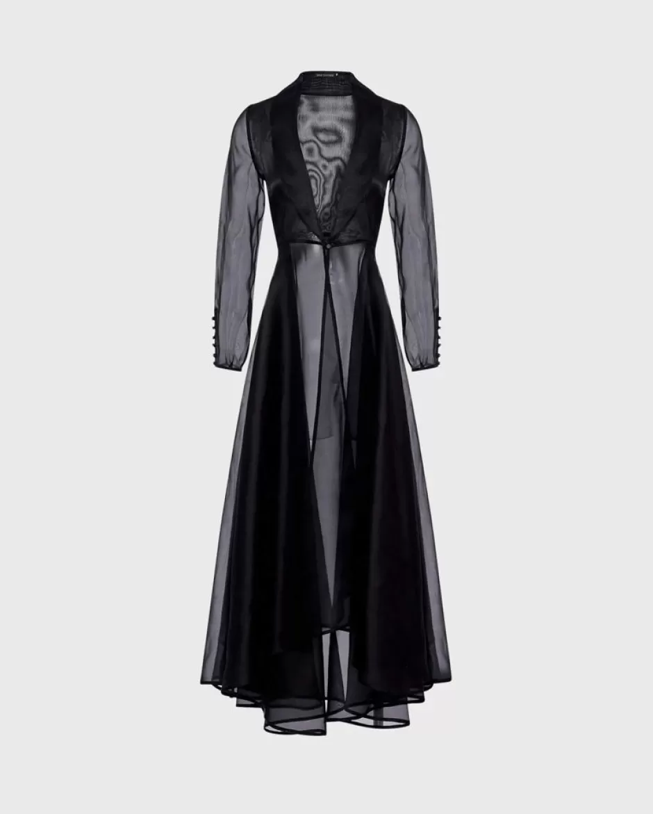 Anne Fontaine Dresses*Evening Jacket Cut From Sheer Silk Organza Black