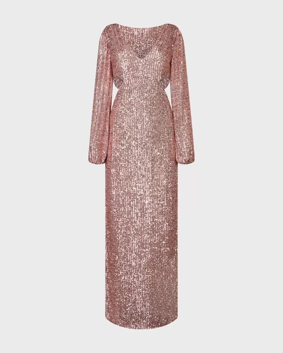 Anne Fontaine Dresses*Floor-Length Sequin Dress With Removable Sleeves Pink