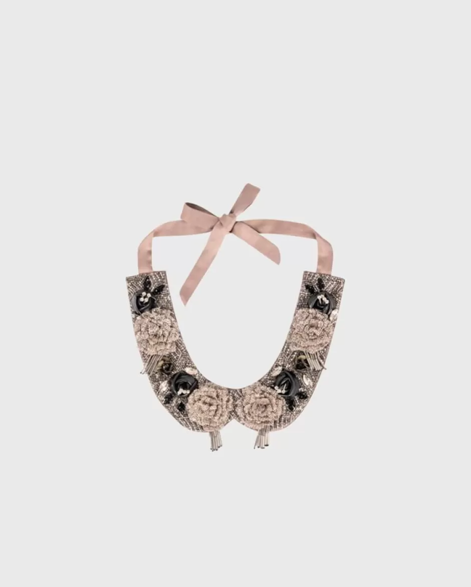 Anne Fontaine Collars*Floral Fabric Collar With A Satin Ribbon