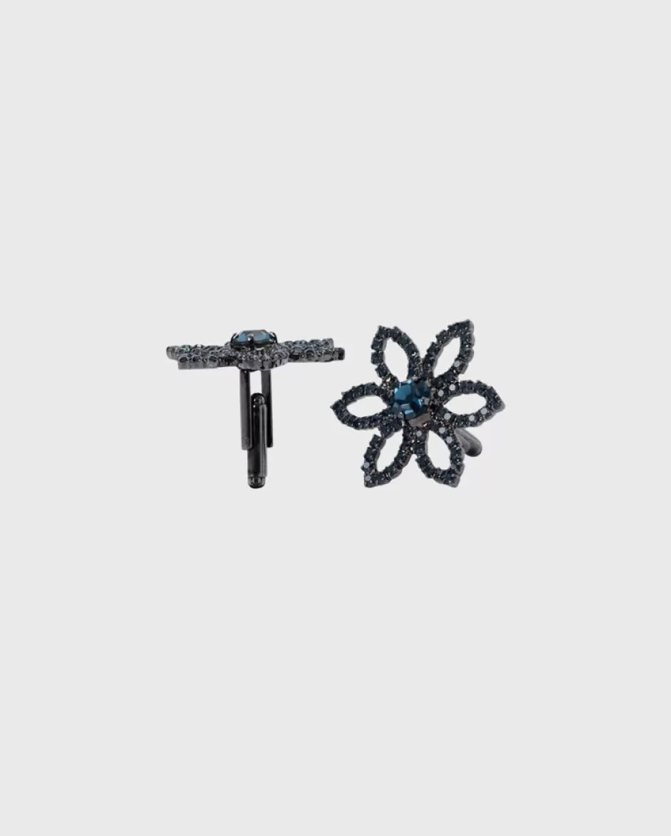 Anne Fontaine Cufflinks*Floral-Shaped Cufflinks In Dark Blue