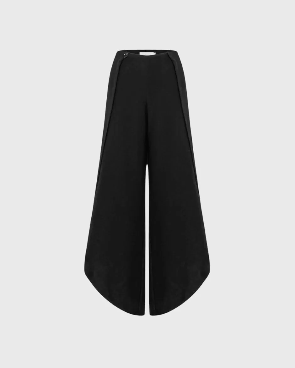 Anne Fontaine Bottoms*Fluid Wide Trousers In Black