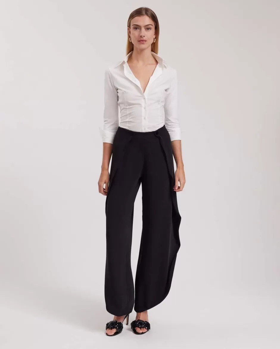 Anne Fontaine Bottoms*Fluid Wide Trousers In Black