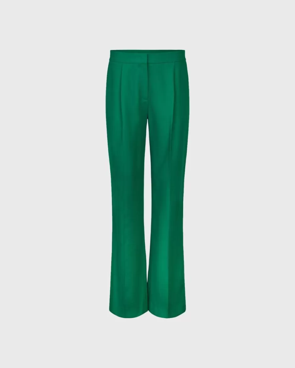 Anne Fontaine Bottoms*Green Wool Blend High-Waisted Wide-Leg Trousers Mint