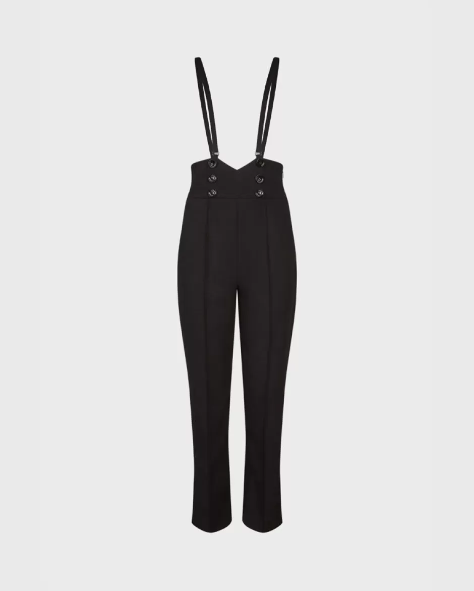 Anne Fontaine Bottoms*High-Waisted Suspender Trousers With Cummerbund Waist Black