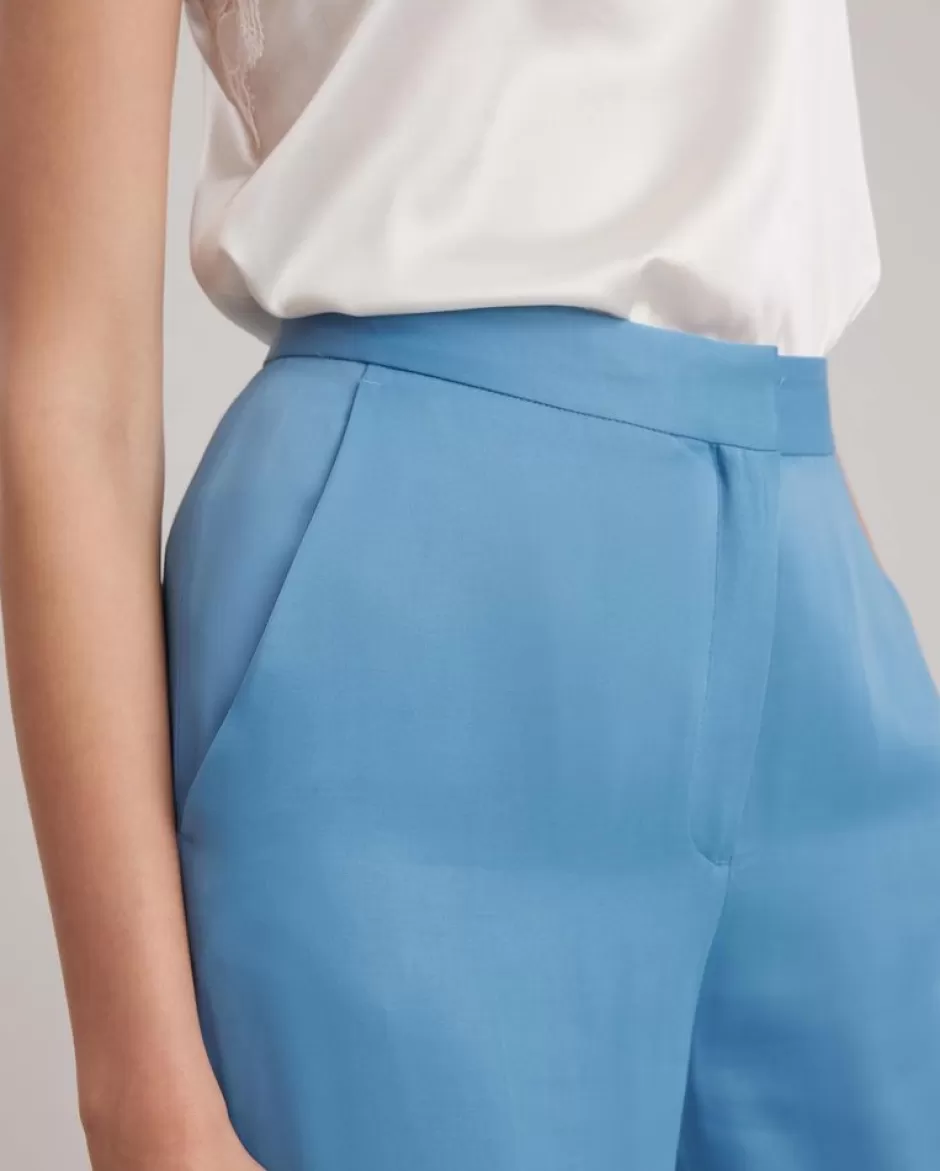 Anne Fontaine Bottoms*Icy Oversized High-Waist Pants Blue