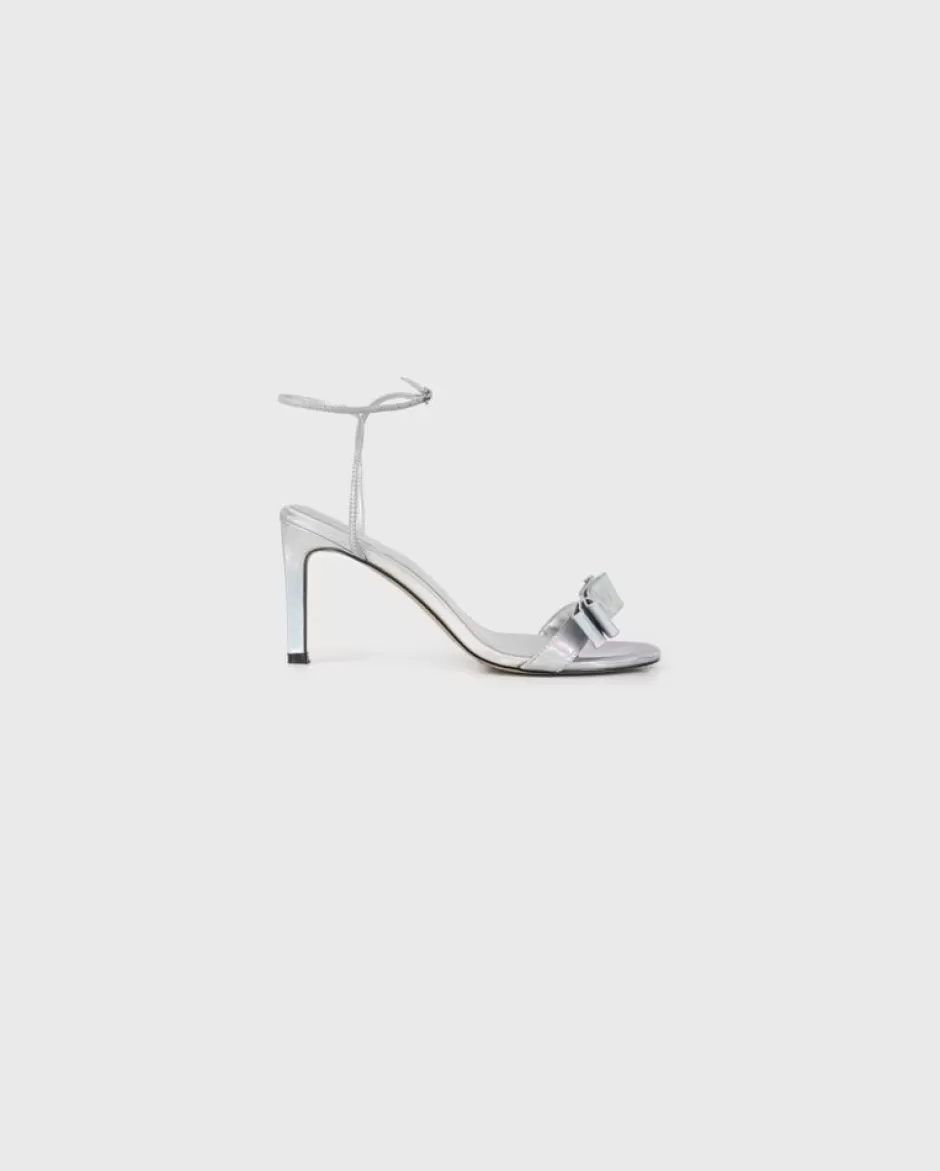 Anne Fontaine Heels*Iridescent High Heel With Bow Detail Silver