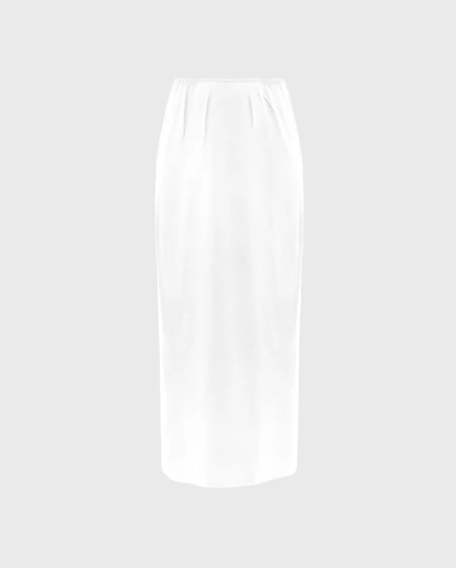 Anne Fontaine Bottoms*Long Skirt With Elastic Waistband White