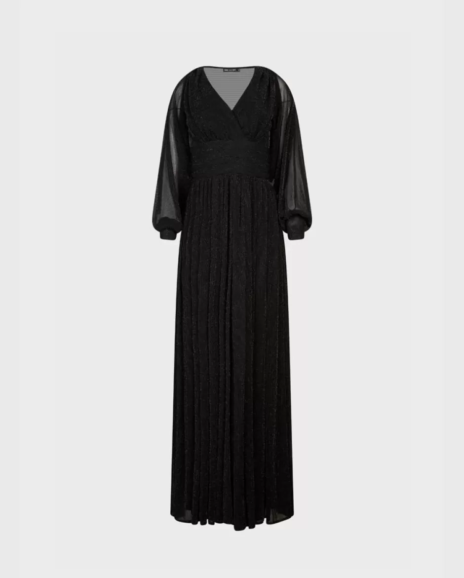 Anne Fontaine Dresses*Long Sparkly Dress With A Removable Cropped Bolero Black