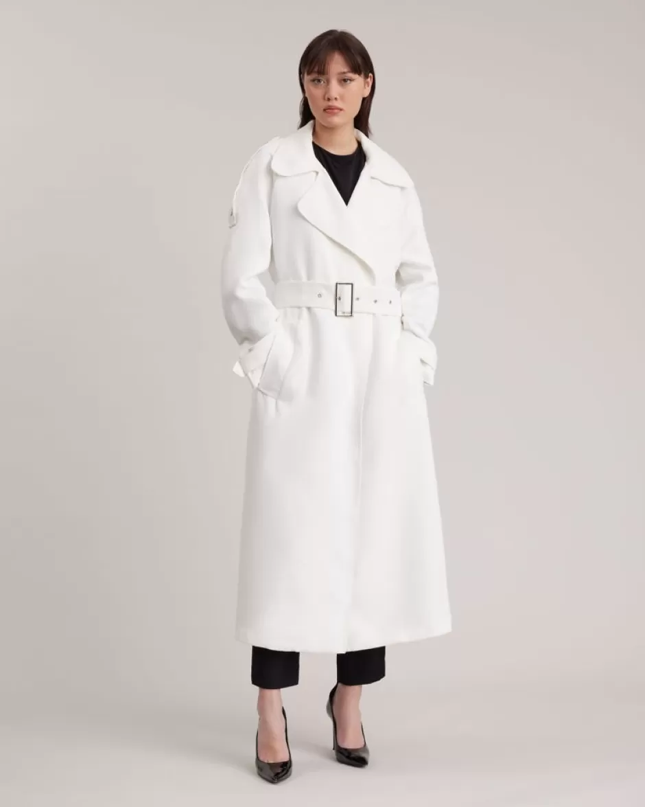 Anne Fontaine Jackets & Coats*Long-Line Trench Coat White