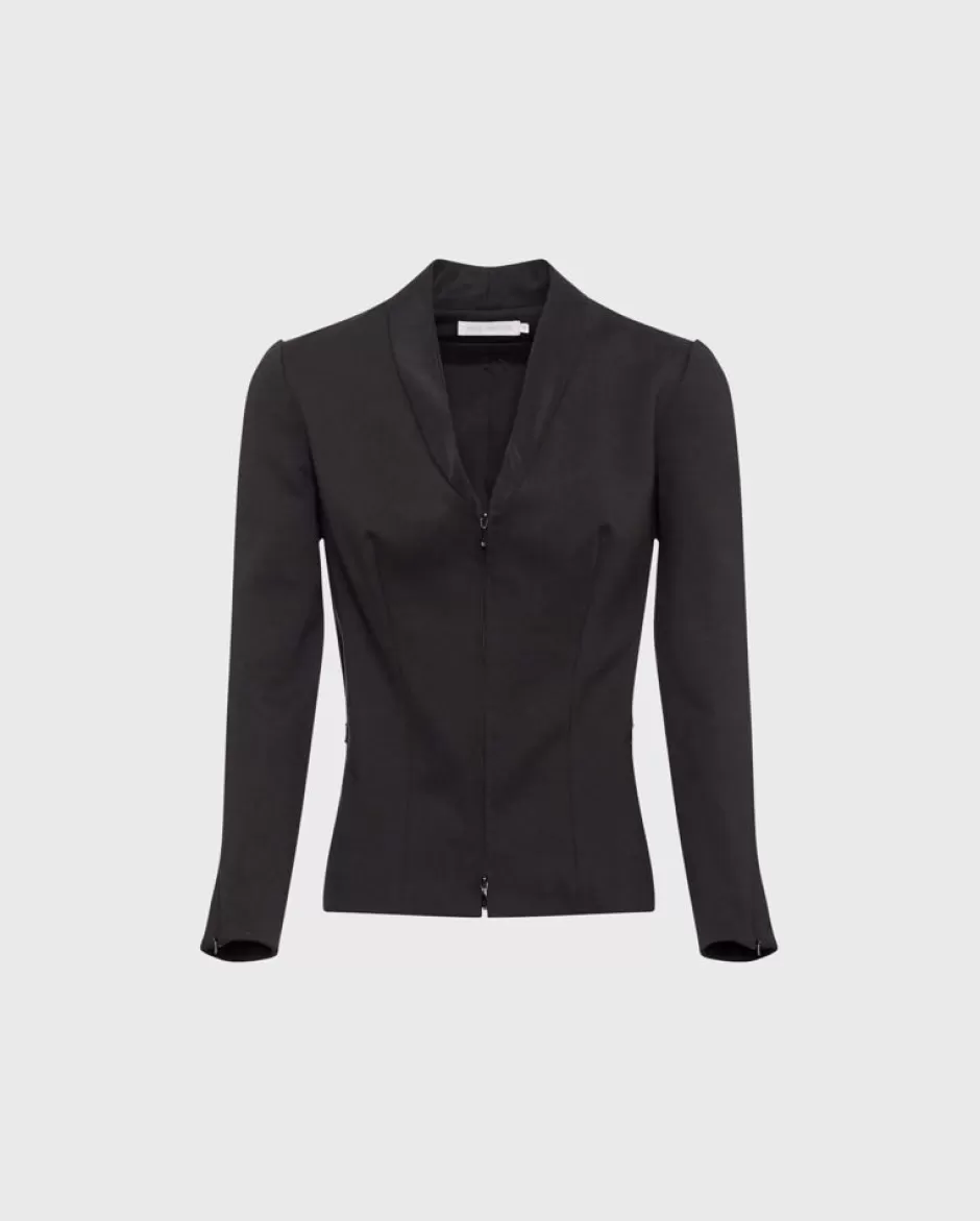 Anne Fontaine Jackets & Coats*Mock Shawl Collar Jacket Black