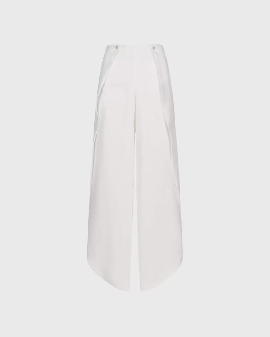 Anne Fontaine Bottoms*Moon Trousers With Open Tulip Leg White