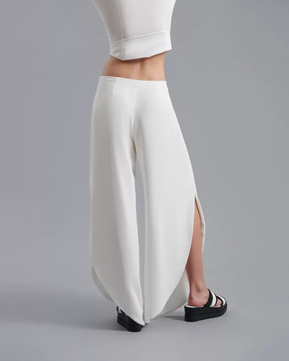 Anne Fontaine Bottoms*Moon Trousers With Open Tulip Leg White