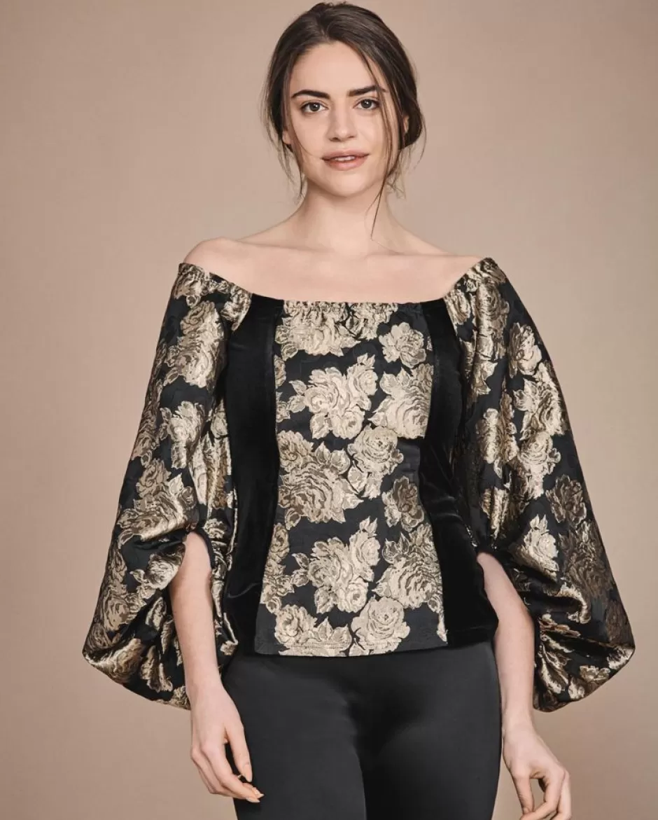 Anne Fontaine Shirts & Blouses*Off The Shoulder Blouse With Bellowed Sleeves Black