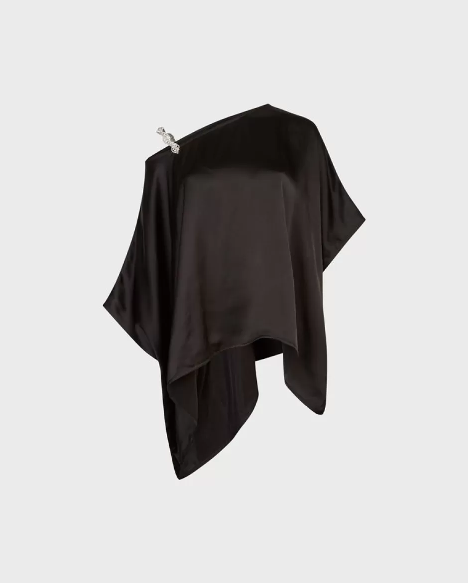 Anne Fontaine Tops*Oversized Off-The-Shoulder Top Black