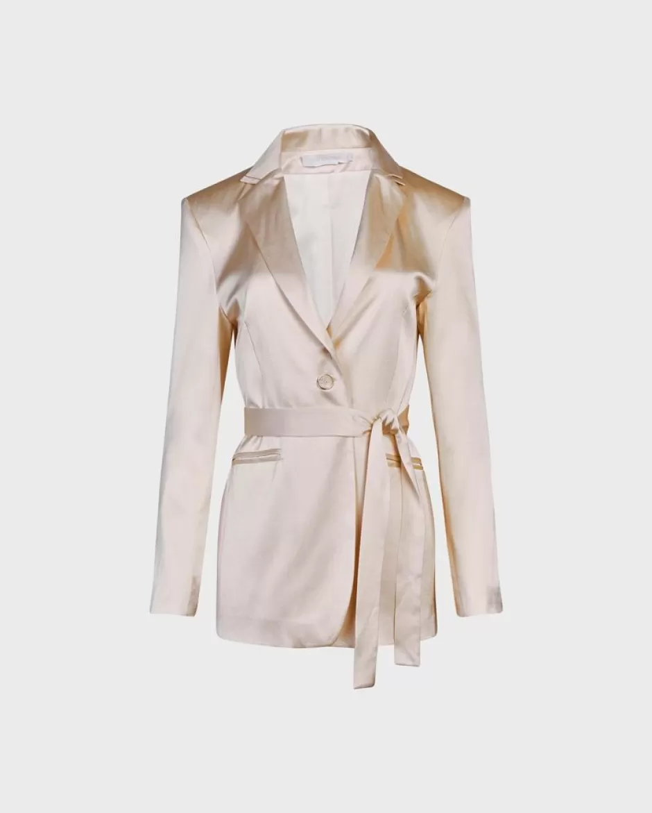 Anne Fontaine Jackets & Coats*Oversized Satin Blazer Jacket Beige