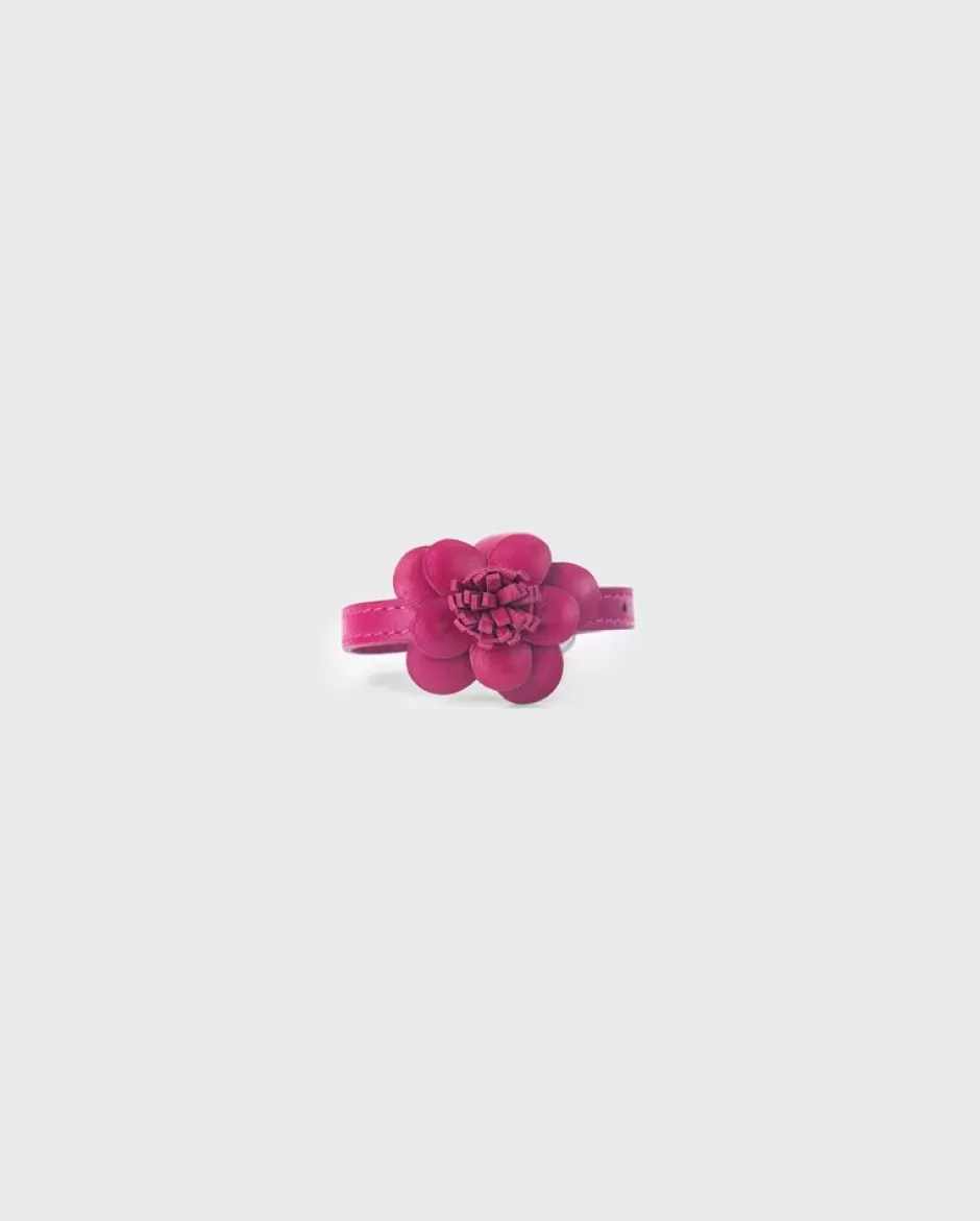 Anne Fontaine Jewelry*Pink Floral Leather Bracelet