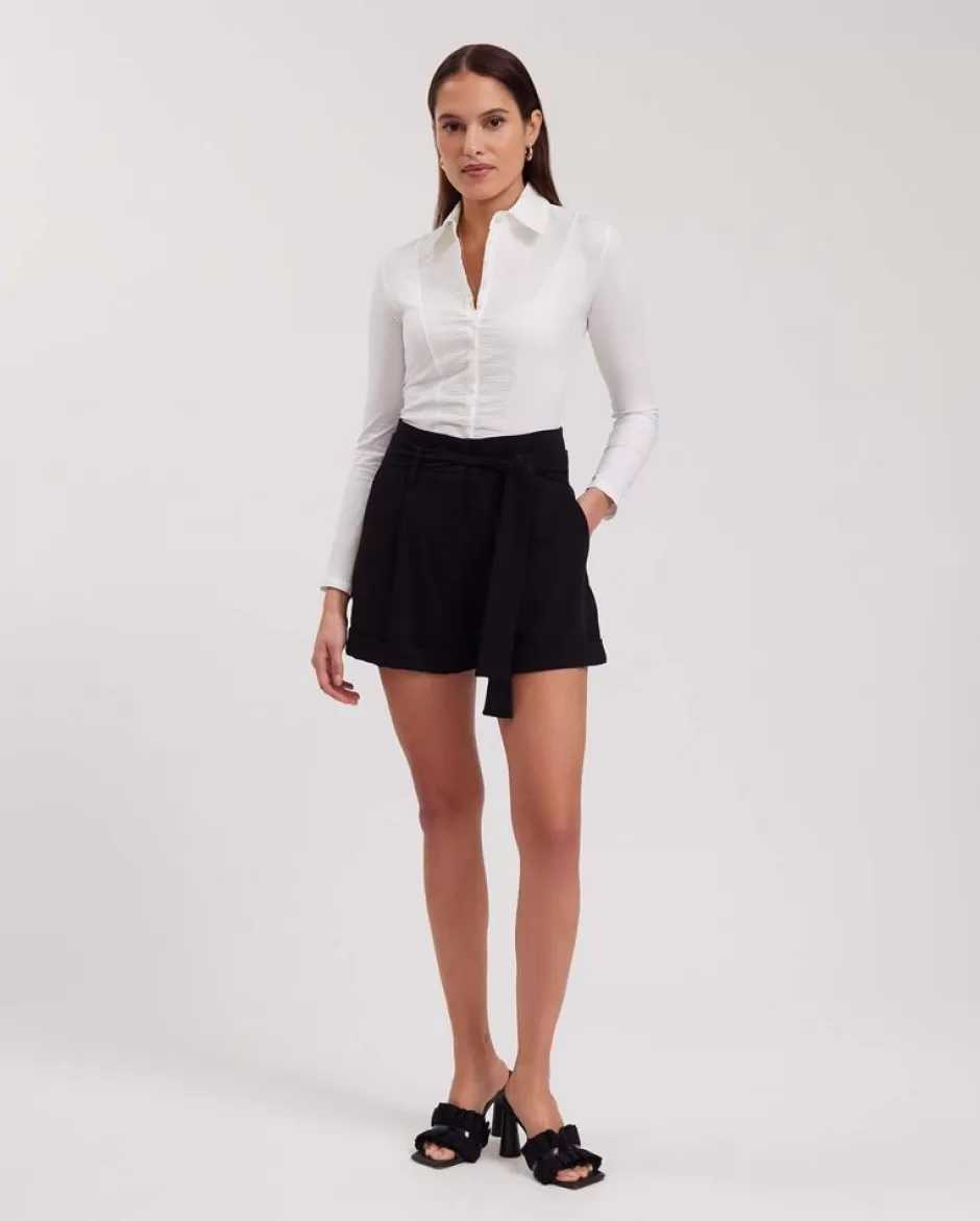 Anne Fontaine The White Shirt*Pleated And Tailored Blouse In Pima Jersey White