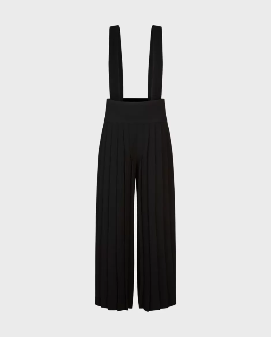 Anne Fontaine Bottoms*Pleated Wide Leg Pant With Wide Waistband Black