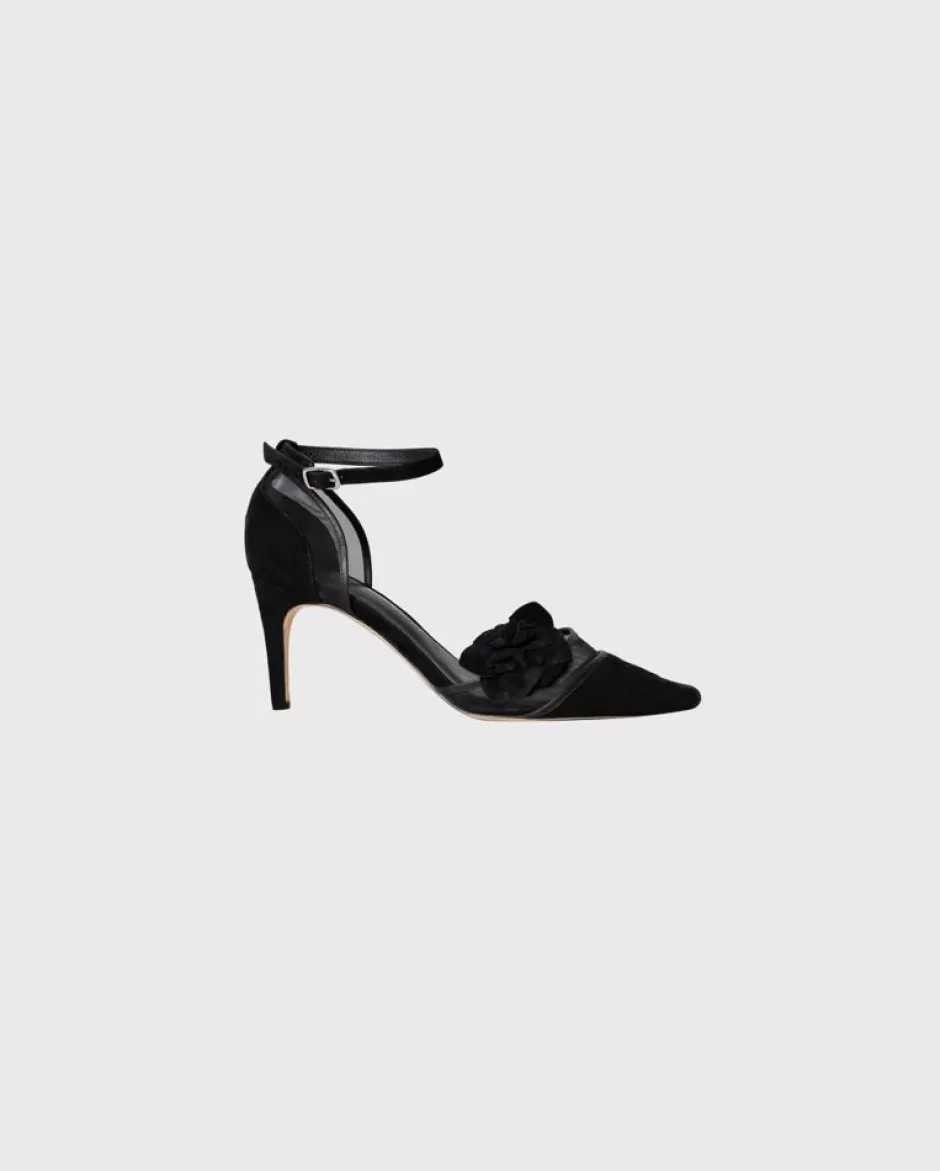 Anne Fontaine Heels*Pump With Suede And Mesh Details Black