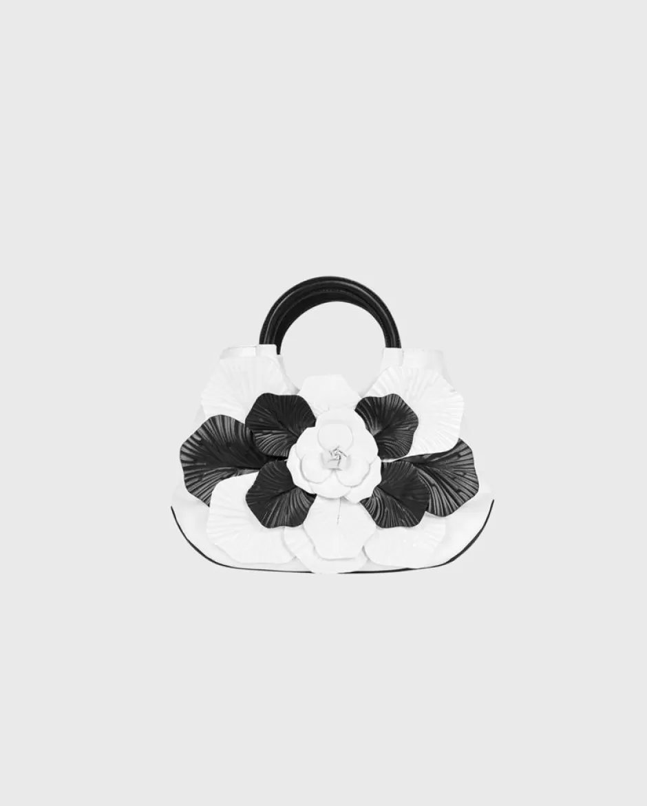 Anne Fontaine The Scarlett Handbag*Signature Floral Handbag In Black And White