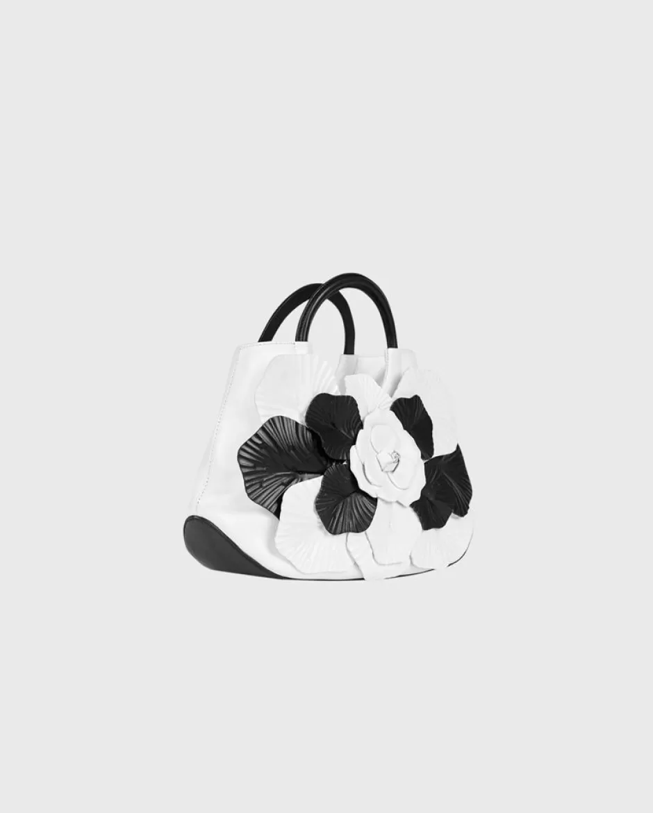 Anne Fontaine The Scarlett Handbag*Signature Floral Handbag In Black And White