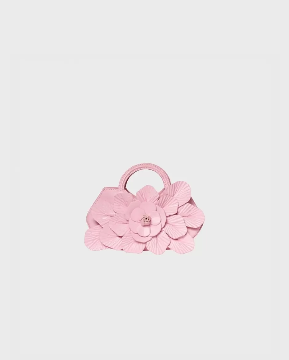 Anne Fontaine The Scarlett Handbag*Signature Leather Mini Floral Handbag In Petal Pink