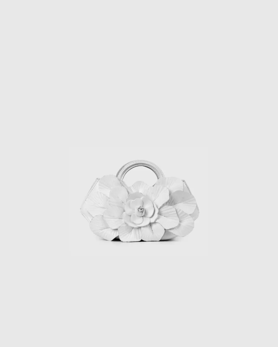 Anne Fontaine The Scarlett Handbag*Signature Leather Mini Floral Handbag In White