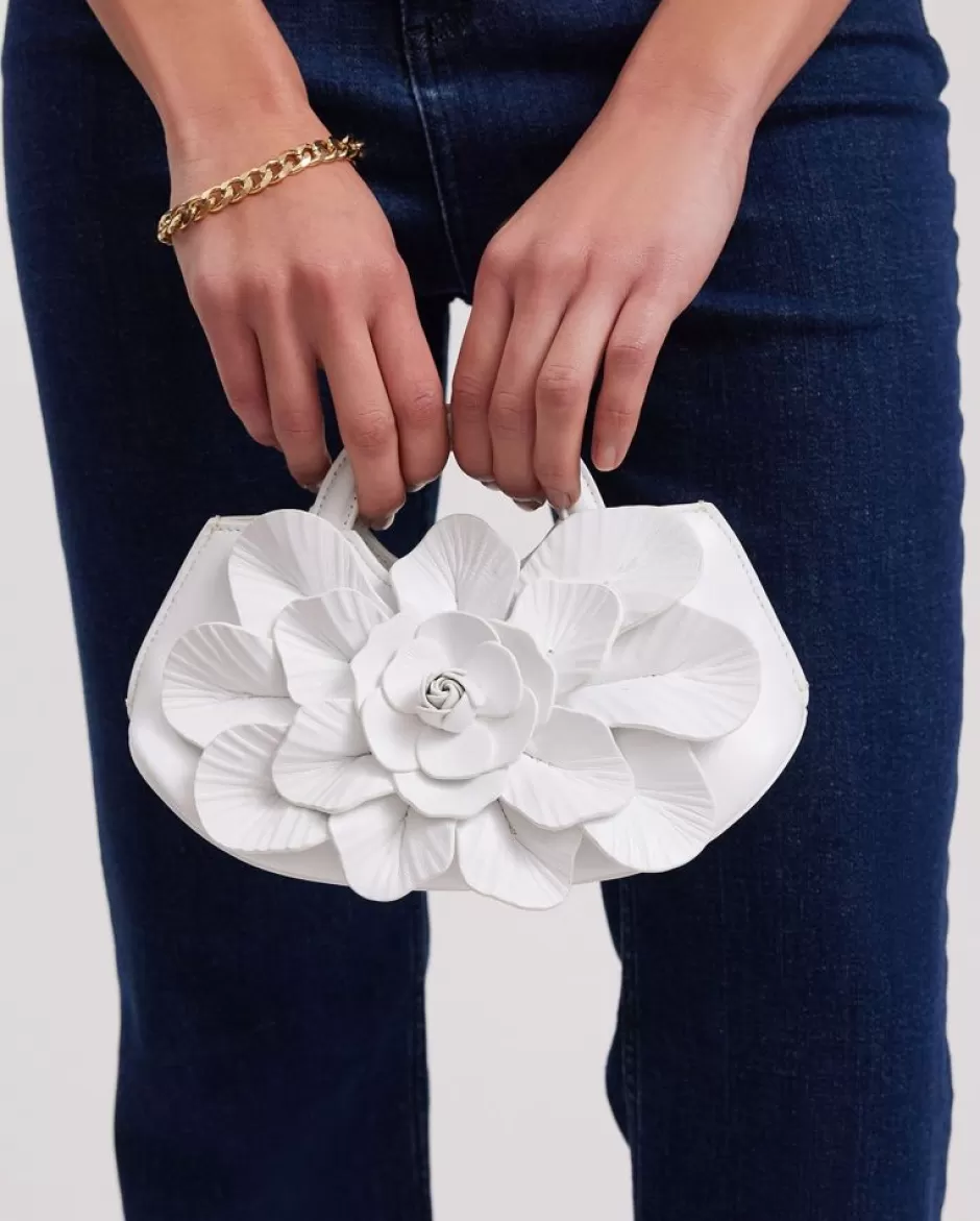 Anne Fontaine The Scarlett Handbag*Signature Leather Mini Floral Handbag In White