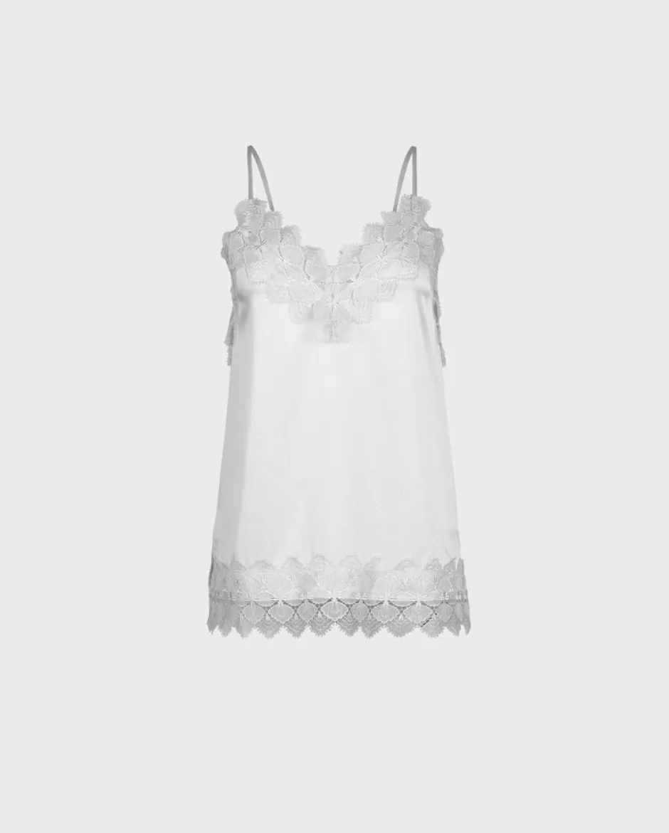 Anne Fontaine Camisoles*Silk Camisole With Lace Applique Trims White