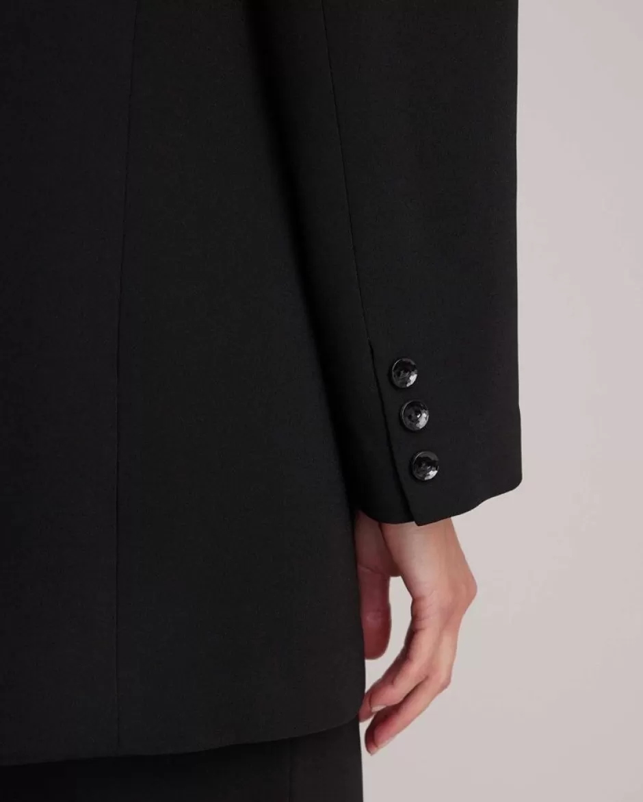 Anne Fontaine Jackets & Coats*Single Breasted Crepe Blazer With Flap Pockets Black