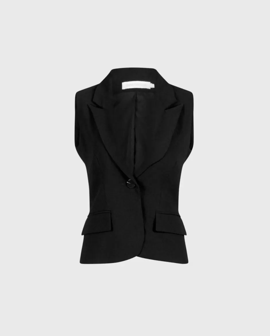 Anne Fontaine Jackets & Coats*Single-Button Tailored Vest With Notch Lapel Black