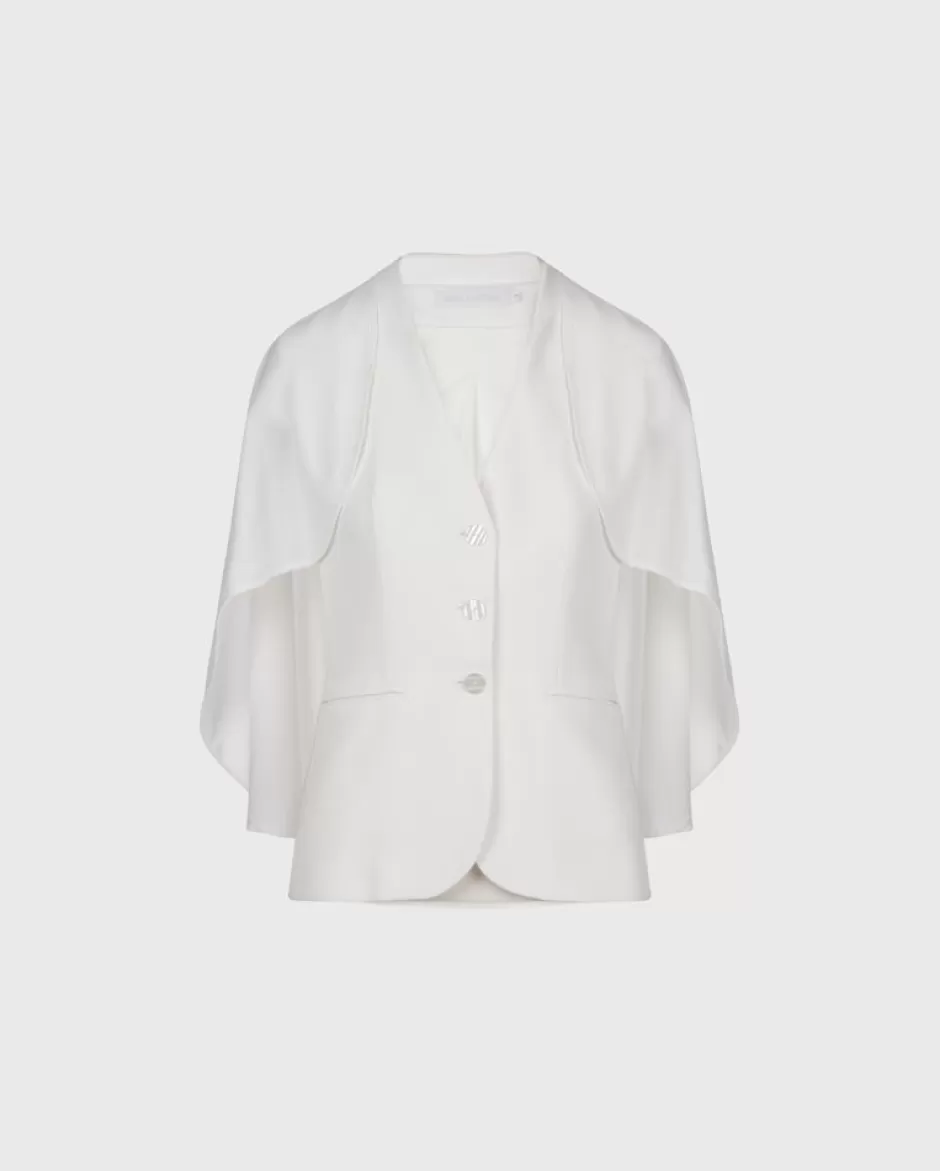 Anne Fontaine Jackets & Coats*Sleeveless Crepe Jacket With Cape White