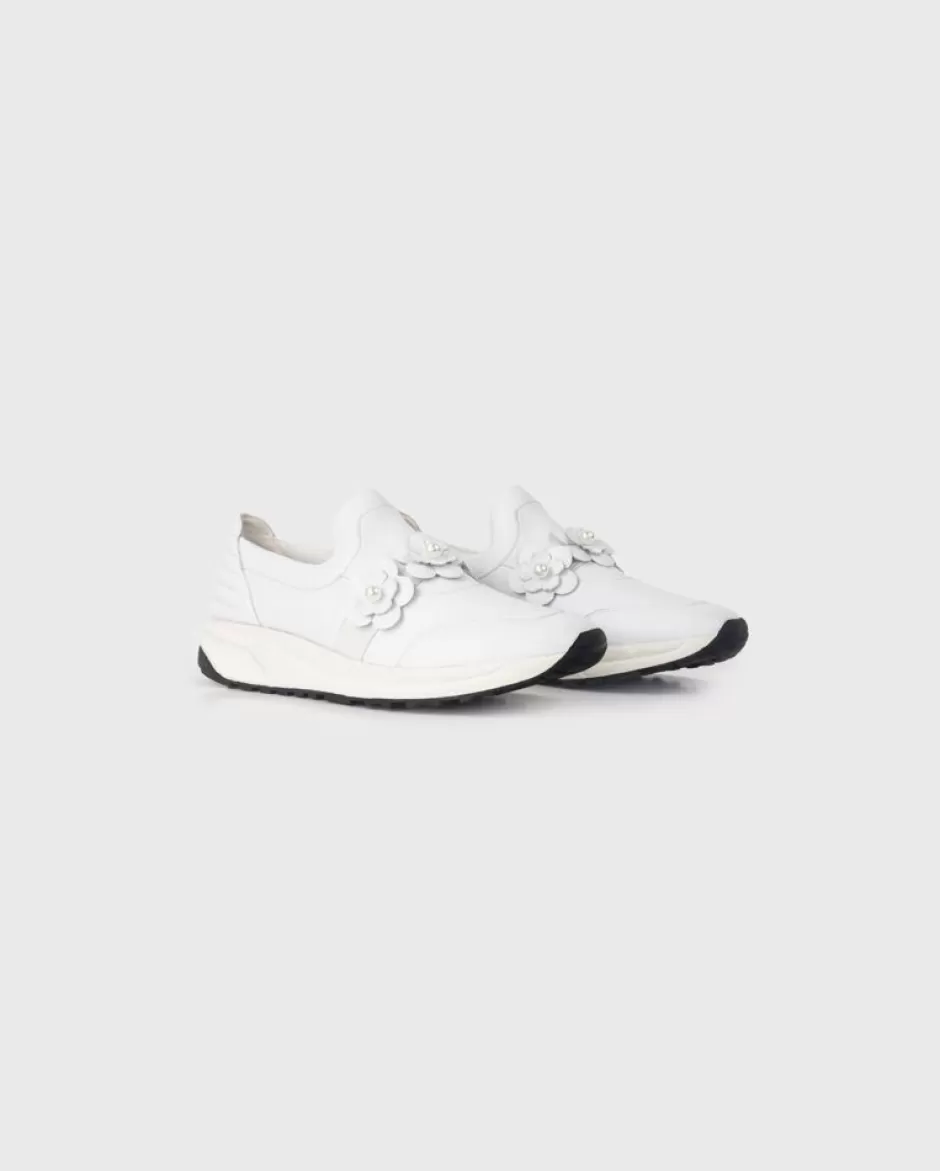 Anne Fontaine Sneakers*Slip On Sneaker With Flowers Details White