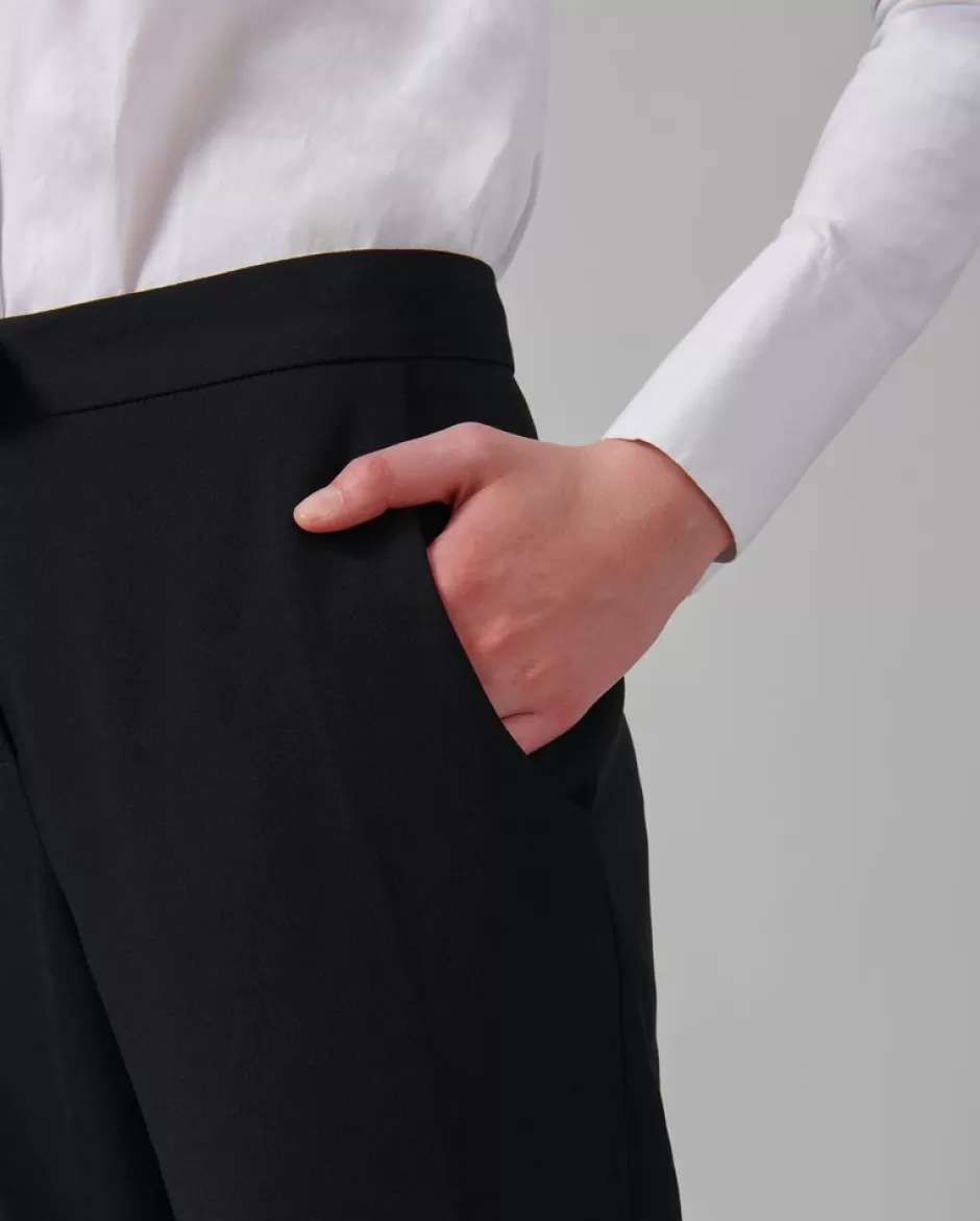 Anne Fontaine Bottoms*Straight Leg Trousers With Side Pockets Black