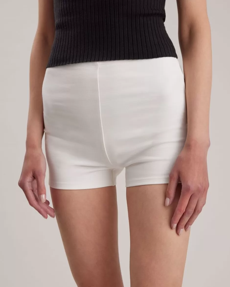 Anne Fontaine Bottoms*Stretch Jersey Biker Shorts White