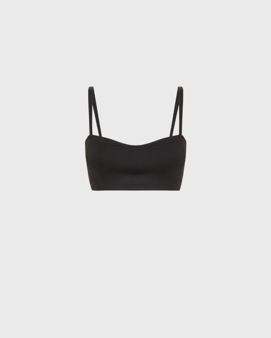 Anne Fontaine Tops*Tactel Bralette With Thin Straps Black