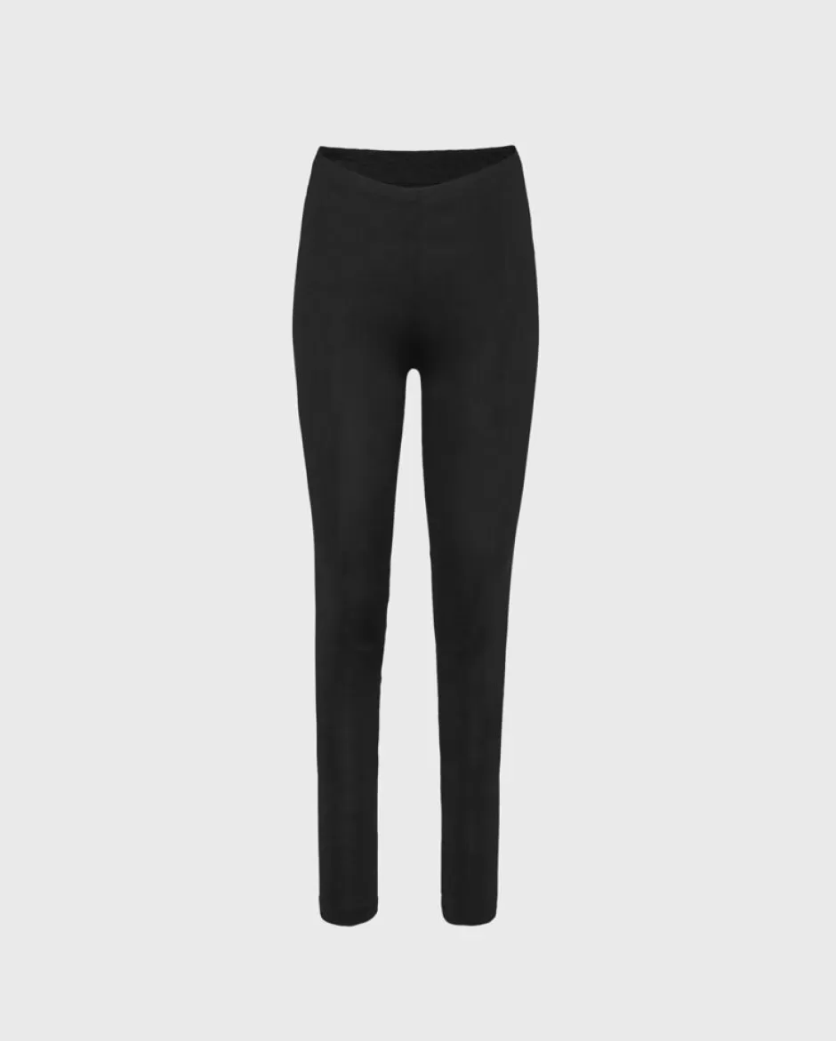 Anne Fontaine Bottoms*Tactel Leggings With Elastic Waistband Black