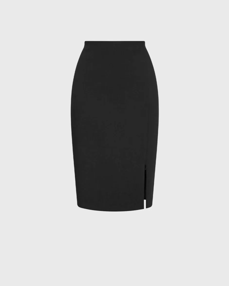 Anne Fontaine Bottoms*Thick Crepe Skirt With Zippered Slit Black